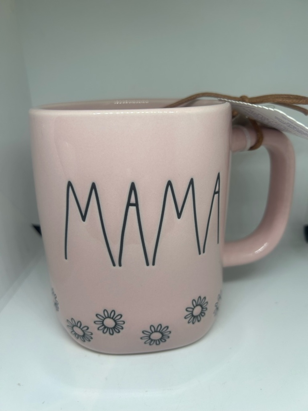 Rae Dunn Pink MAMA Mug with Daisy Border